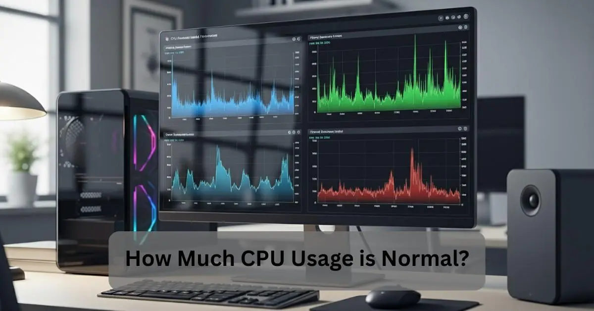 A desktop showing stats to understand how much CPU usage is normal for a computer
